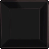 Jet Black Square Paper Plates | 7" | Pack of 20 | Party Supply